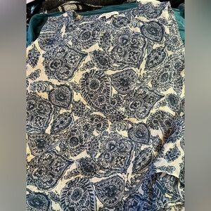 Christina B beautiful blue and white paisley blouse tank style